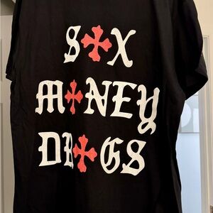 Lucki Men’s L Oversized Sex Money Drugs T Shirt Tour Blk Wht Red